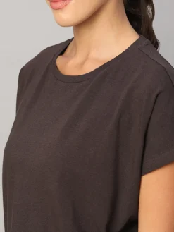 Women Cottonworld Women | Round Neck^Women's Cotton Bamboo Elastane Regular Fit Tshirt
