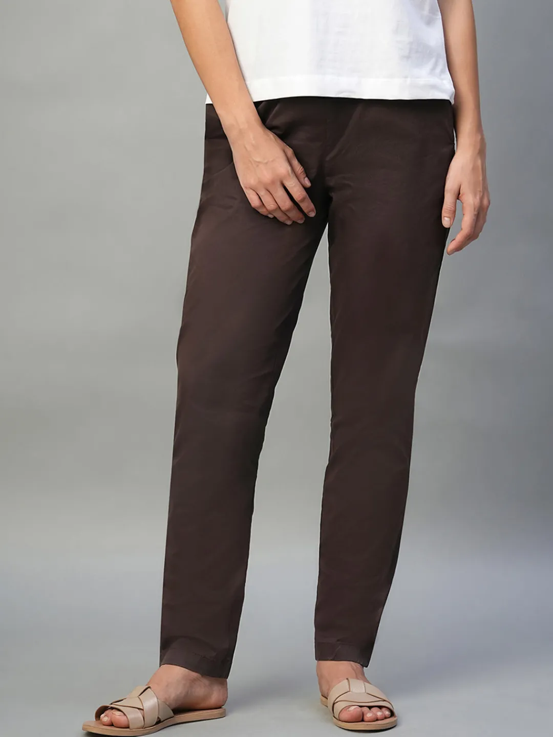 Women Cottonworld Trousers^Women's Cotton Lycra Regular Fit Pant