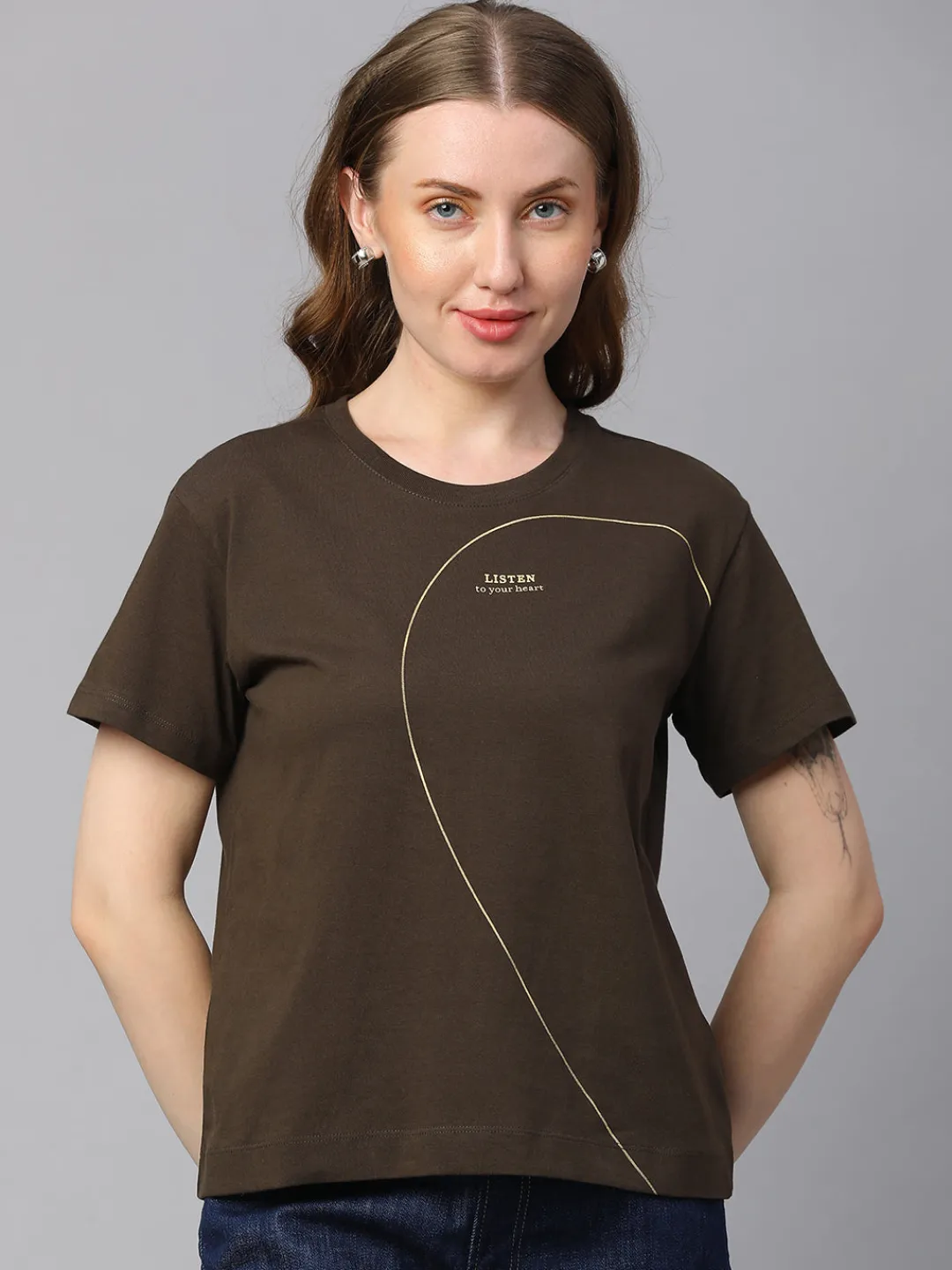 Women Cottonworld Round Neck | Regular Fit^Women's Cotton Regular Fit Tshirt