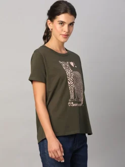Women Cottonworld Round Neck | Regular Fit^Women's Cotton Regular Fit Tshirt