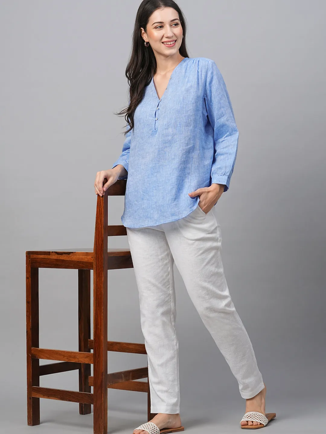 Women Cottonworld Tops & Shirts | Tops & Shirts^Women's Linen Loose Fit Blouse