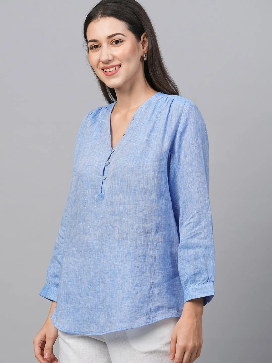 Women Cottonworld Tops & Shirts | Tops & Shirts^Women's Linen Loose Fit Blouse