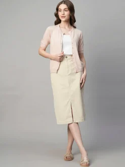 Women Cottonworld Skirts^Women's Corduroy 100% Cotton Regular Fit Skirt