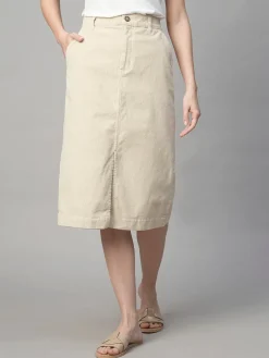 Women Cottonworld Skirts^Women's Corduroy 100% Cotton Regular Fit Skirt