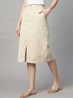 Women Cottonworld Skirts^Women's Corduroy 100% Cotton Regular Fit Skirt