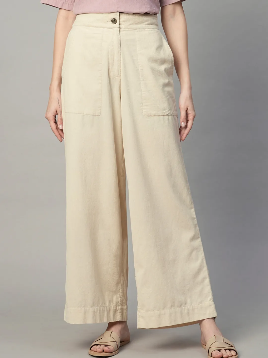 Women Cottonworld Culottes^Women's Corduroy 100% Cotton Regular Fit Culotte