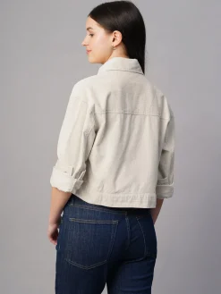 Women Cottonworld Jackets^Women's Corduroy 100% Cotton Regular Fit Jacket