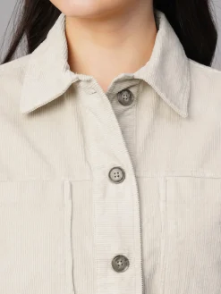 Women Cottonworld Jackets^Women's Corduroy 100% Cotton Regular Fit Jacket