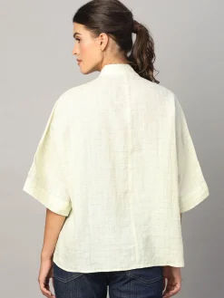 Women Cottonworld Tops & Shirts | Tops & Shirts^Women's 100% Linen Boxy Fit Blouse
