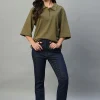 Women Cottonworld Regular Fit^Women's Cotton Elastane Regular Fit Tshirt