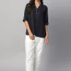 Women Cottonworld Tops & Shirts | Tops & Shirts^Women's 100% Linen Regular Fit Blouse