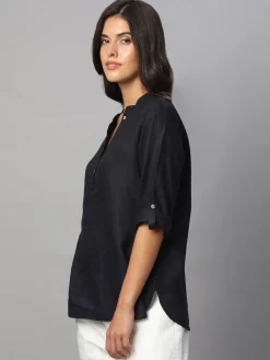 Women Cottonworld Tops & Shirts | Tops & Shirts^Women's 100% Linen Regular Fit Blouse