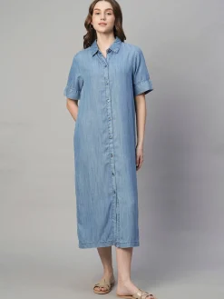 Women Cottonworld Dresses^Women's Tencel Regular Fit Dress