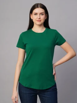 Women Cottonworld Round Neck | Regular Fit^Women's 100% Cotton Regular Fit Tshirt