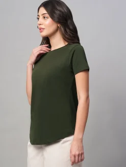 Women Cottonworld Round Neck | Regular Fit^Women's 100% Cotton Regular Fit Tshirt