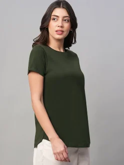 Women Cottonworld Round Neck | Regular Fit^Women's 100% Cotton Regular Fit Tshirt