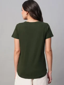 Women Cottonworld Round Neck | Regular Fit^Women's 100% Cotton Regular Fit Tshirt