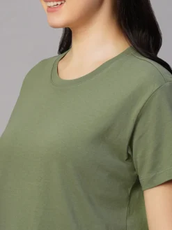 Women Cottonworld Round Neck | Regular Fit^Women's 100% Cotton Regular Fit Tshirt