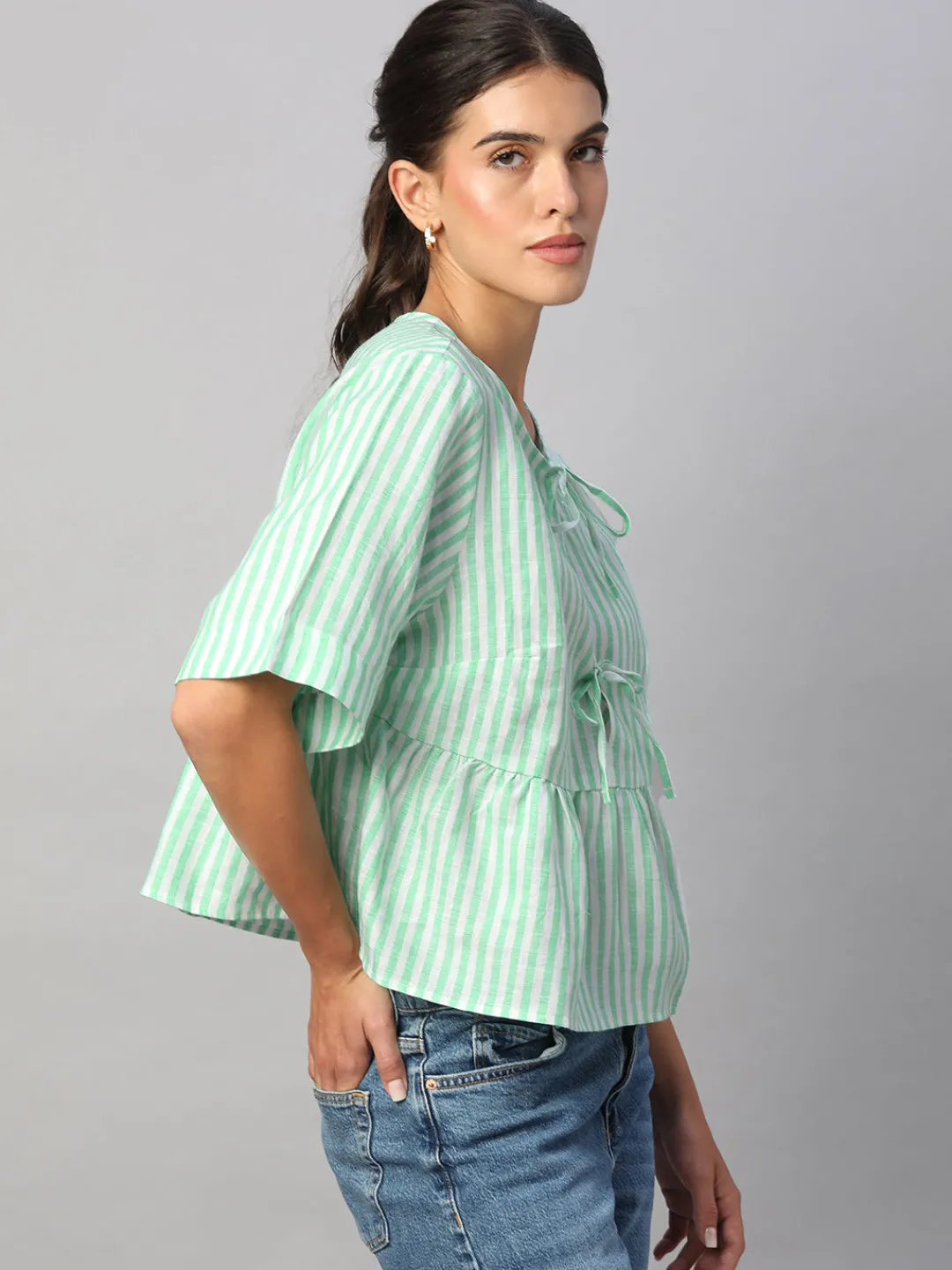 Women Cottonworld Tops & Shirts | Tops & Shirts^Women's 100% Linen Regular Fit Blouse