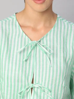 Women Cottonworld Tops & Shirts | Tops & Shirts^Women's 100% Linen Regular Fit Blouse