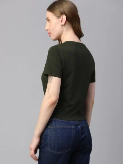Women Cottonworld Round Neck | Regular Fit^Women's Cotton Elastane Regular Fit Tshirt