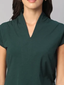 Women Cottonworld V-Neck^Women's Cotton Elastane Slim Fit Tshirt