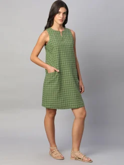 Women Cottonworld Dresses | Dresses^Women's Cotton Linen Regular Fit Dress