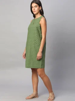 Women Cottonworld Dresses | Dresses^Women's Cotton Linen Regular Fit Dress