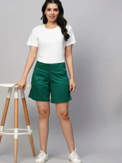 Women Cottonworld Shorts^Women's Cotton Lycra Regular Fit Shorts