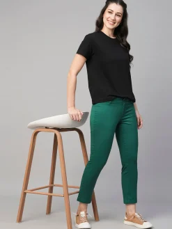 Women Cottonworld Trousers^Women's Cotton Lycra Regular Fit Pant