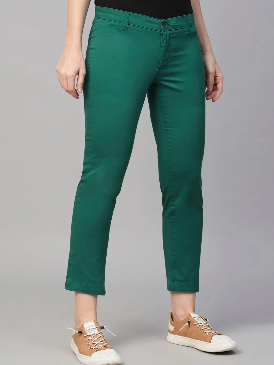 Women Cottonworld Trousers^Women's Cotton Lycra Regular Fit Pant