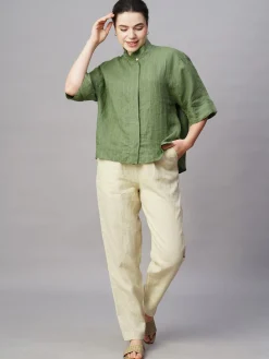 Women Cottonworld Tops & Shirts | Tops & Shirts^Women's Linen Boxy Fit Blouse