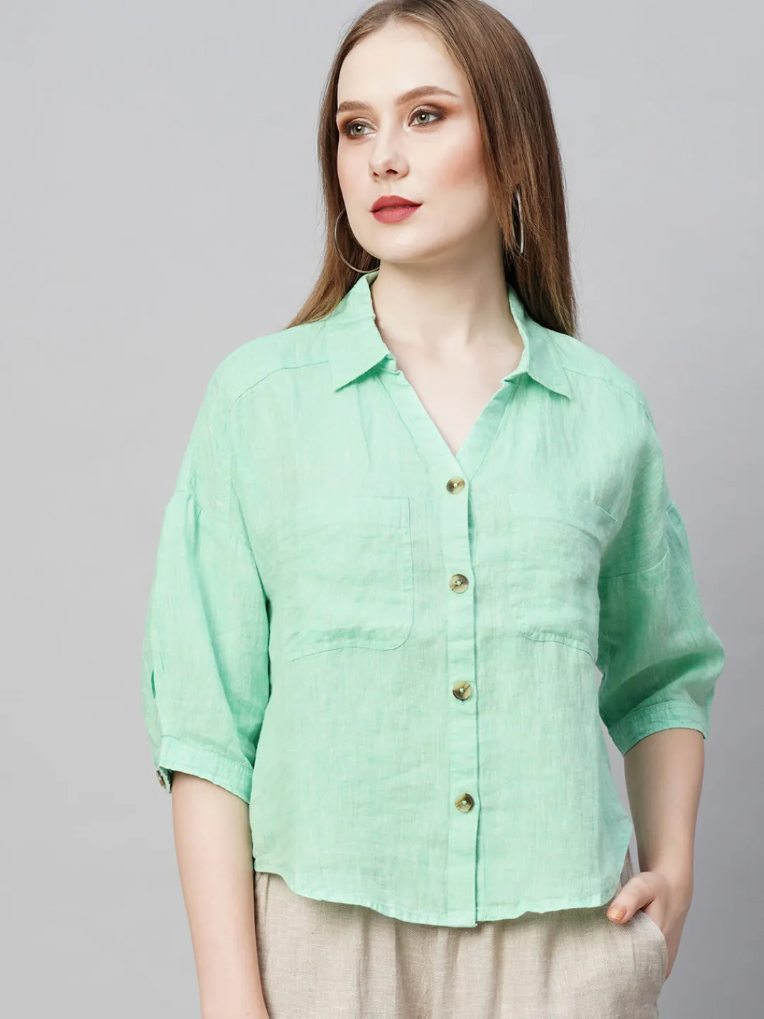 Women Cottonworld Tops & Shirts | Tops & Shirts^Women's Linen Loose Fit Blouse