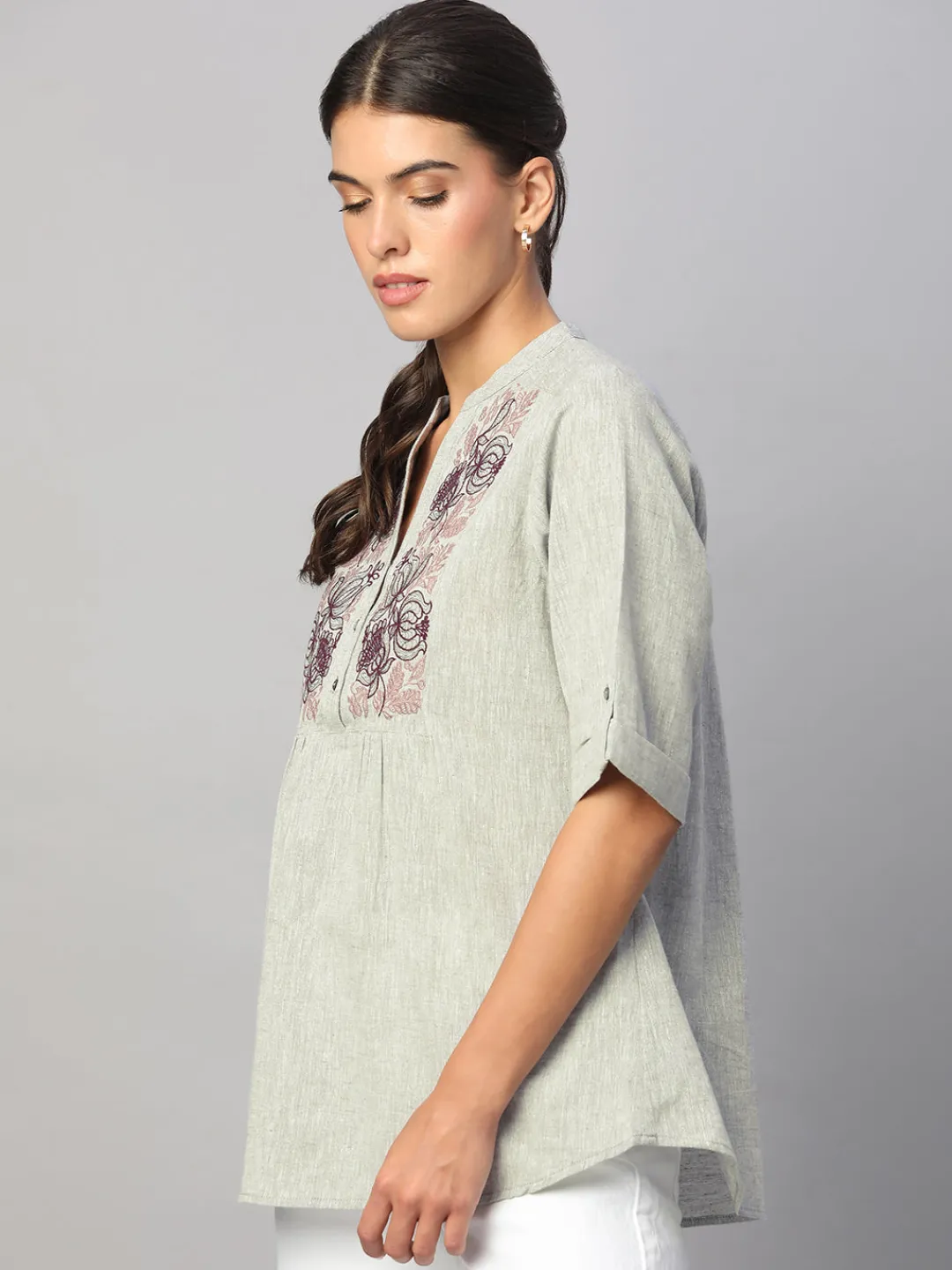 Women Cottonworld Tops & Shirts | Tops & Shirts^Women's Cotton Linen Regular Fit Blouse