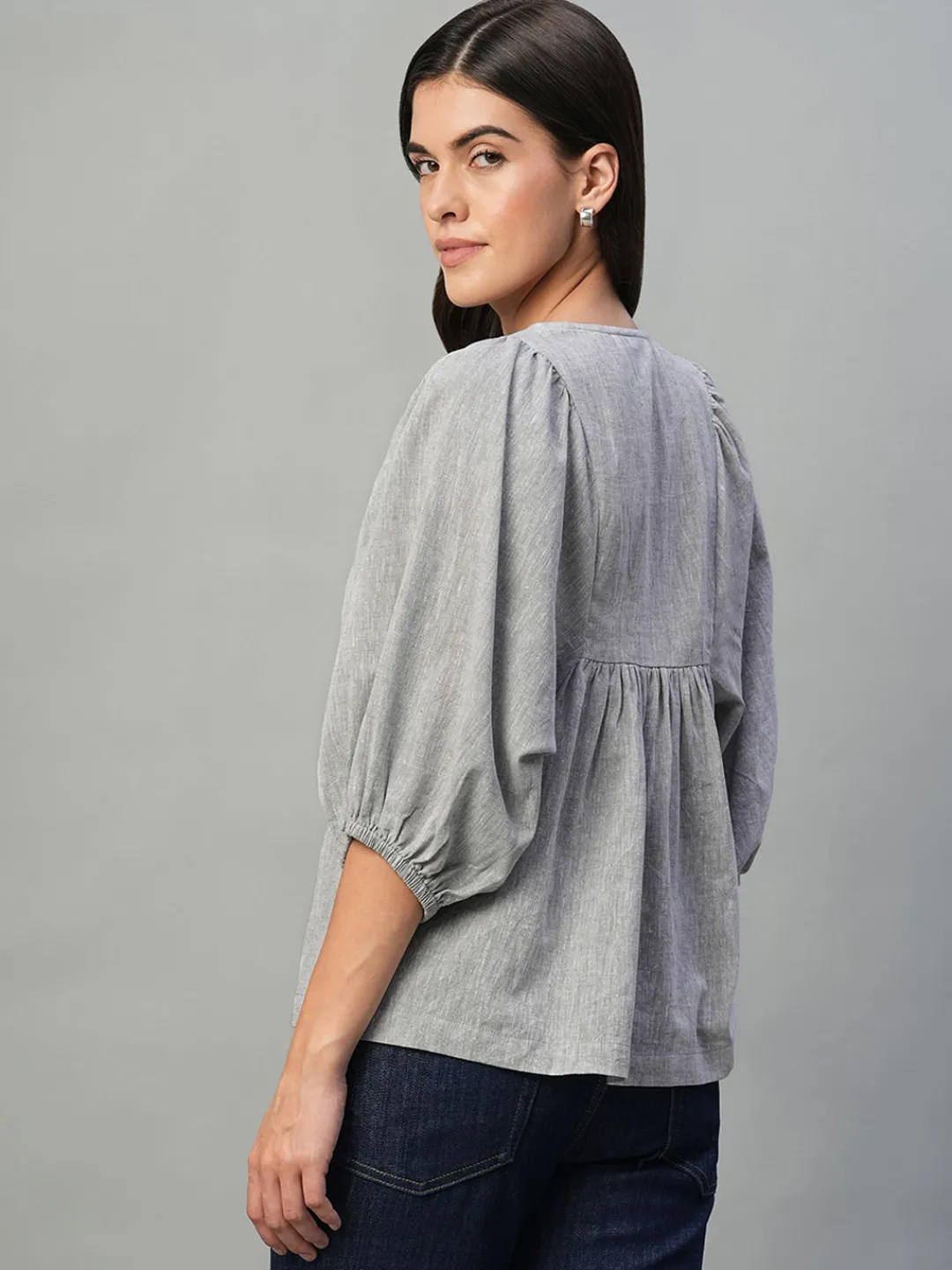 Women Cottonworld Tops & Shirts | Tops & Shirts^Women's Cotton Linen Regular Fit Blouse