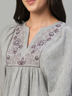 Women Cottonworld Tops & Shirts | Tops & Shirts^Women's Cotton Linen Regular Fit Blouse
