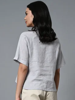 Women Cottonworld Tops & Shirts | Tops & Shirts^Women's Linen Excel Regular Fit Blouse