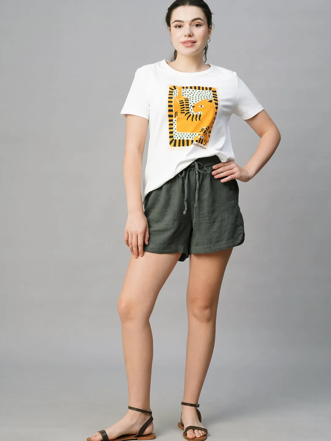 Women Cottonworld Shorts | Shorts^Women's Linen Viscose Regular Fit Shorts