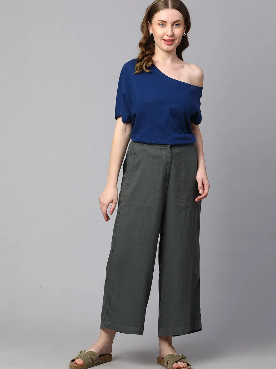 Women Cottonworld Culottes^Women's Linen Viscose Wide Leg Culotte