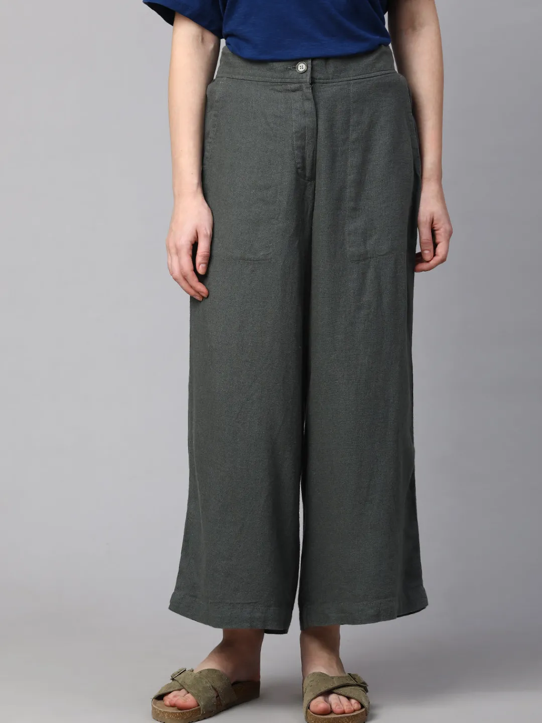 Women Cottonworld Culottes^Women's Linen Viscose Wide Leg Culotte
