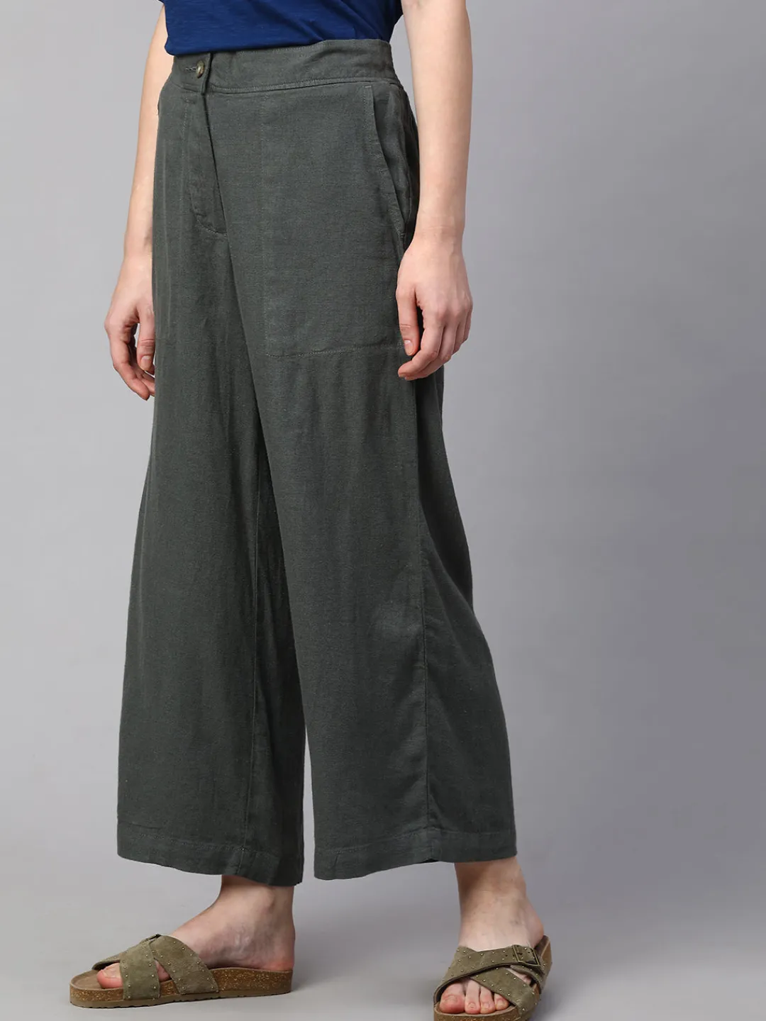 Women Cottonworld Culottes^Women's Linen Viscose Wide Leg Culotte