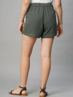 Women Cottonworld Shorts | Shorts^Women's Linen Viscose Regular Fit Shorts