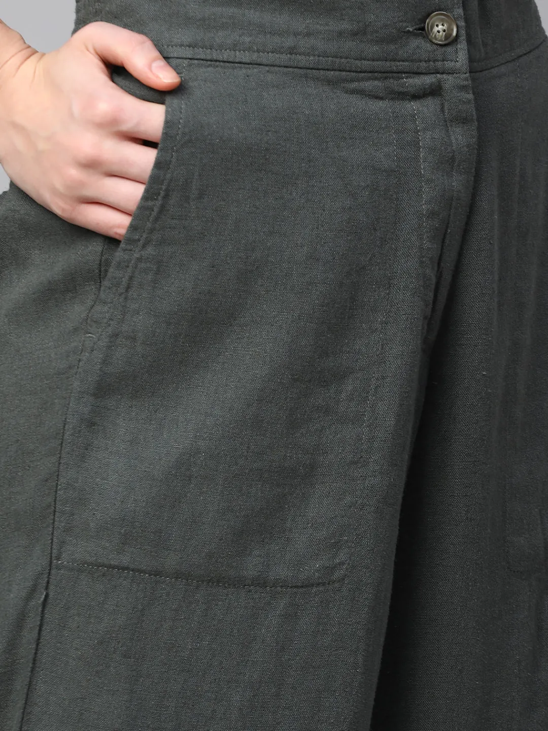 Women Cottonworld Culottes^Women's Linen Viscose Wide Leg Culotte