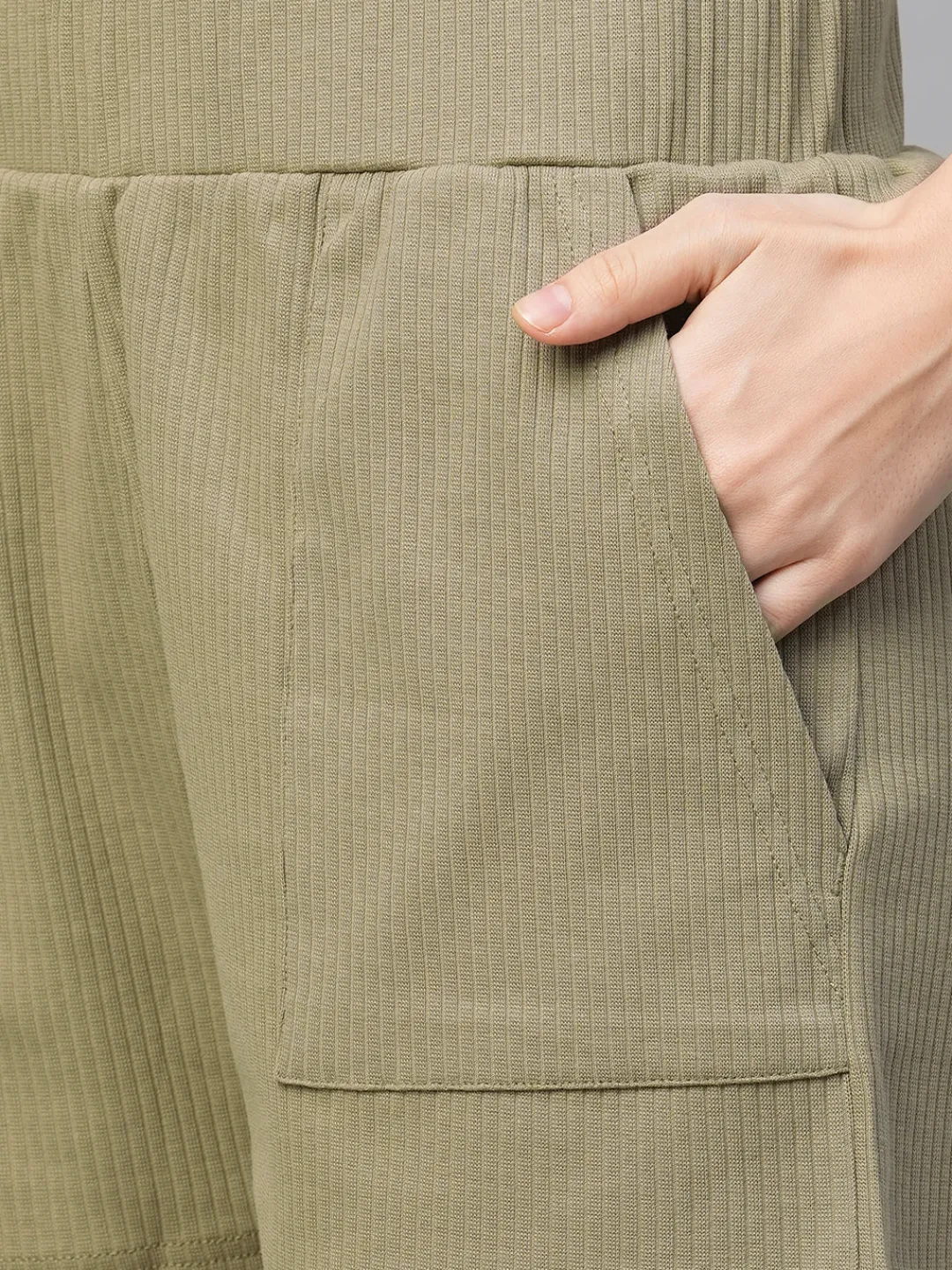 Women Cottonworld Shorts | Womens Co-Ord Sets^Women's Cotton Elastane Regular Fit Knit Shorts