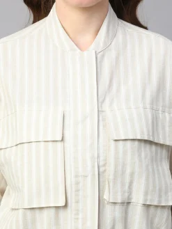 Women Cottonworld Jackets^Women's Cotton Linen Boxy Fit Jacket