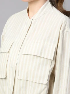 Women Cottonworld Jackets^Women's Cotton Linen Boxy Fit Jacket