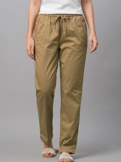 Women Cottonworld Trousers^Women's Cotton Lycra Regular Fit Pant