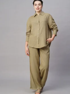 Women Cottonworld Womens Co-Ord Sets^Women's Cotton Viscose Boxy Fit Blouse
