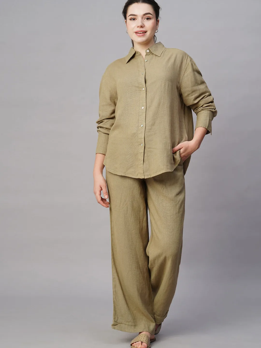 Women Cottonworld Womens Co-Ord Sets^Women's Cotton Viscose Boxy Fit Blouse