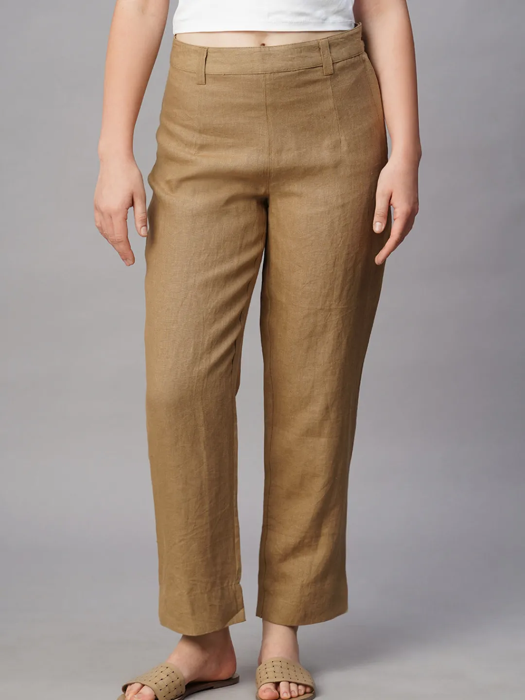 Women Cottonworld Pants | Pants^Women's Linen Regular Fit Pant